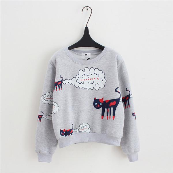 CARTOON CAT SWEATSHIRT